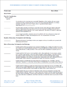 Extractions Consent Form